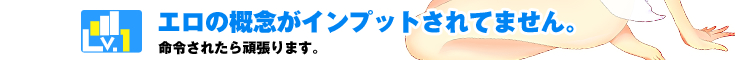 Lv.1 エロの概念がインプットされてません。命令されたら頑張ります。